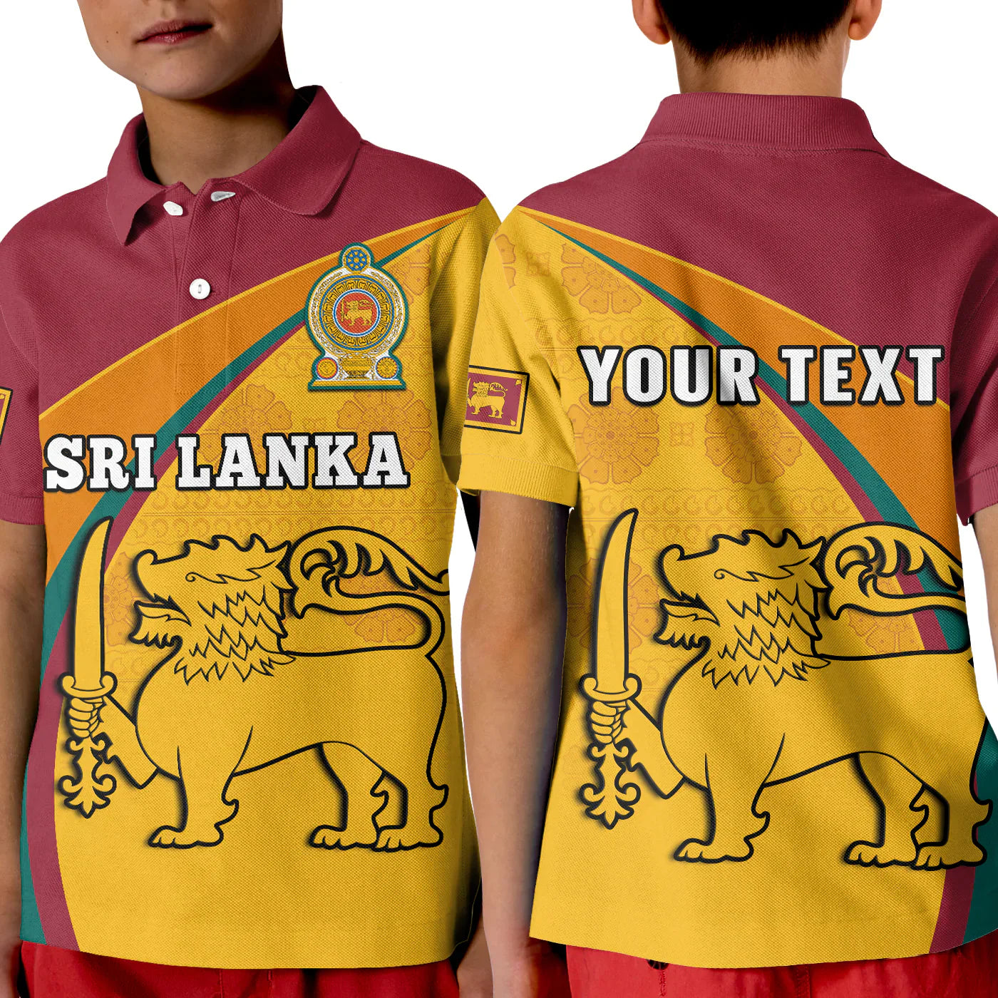 Custom Sri Lanka Polo Shirt Sri Lankan Pattern Happy 75 Years Of Independence LT14