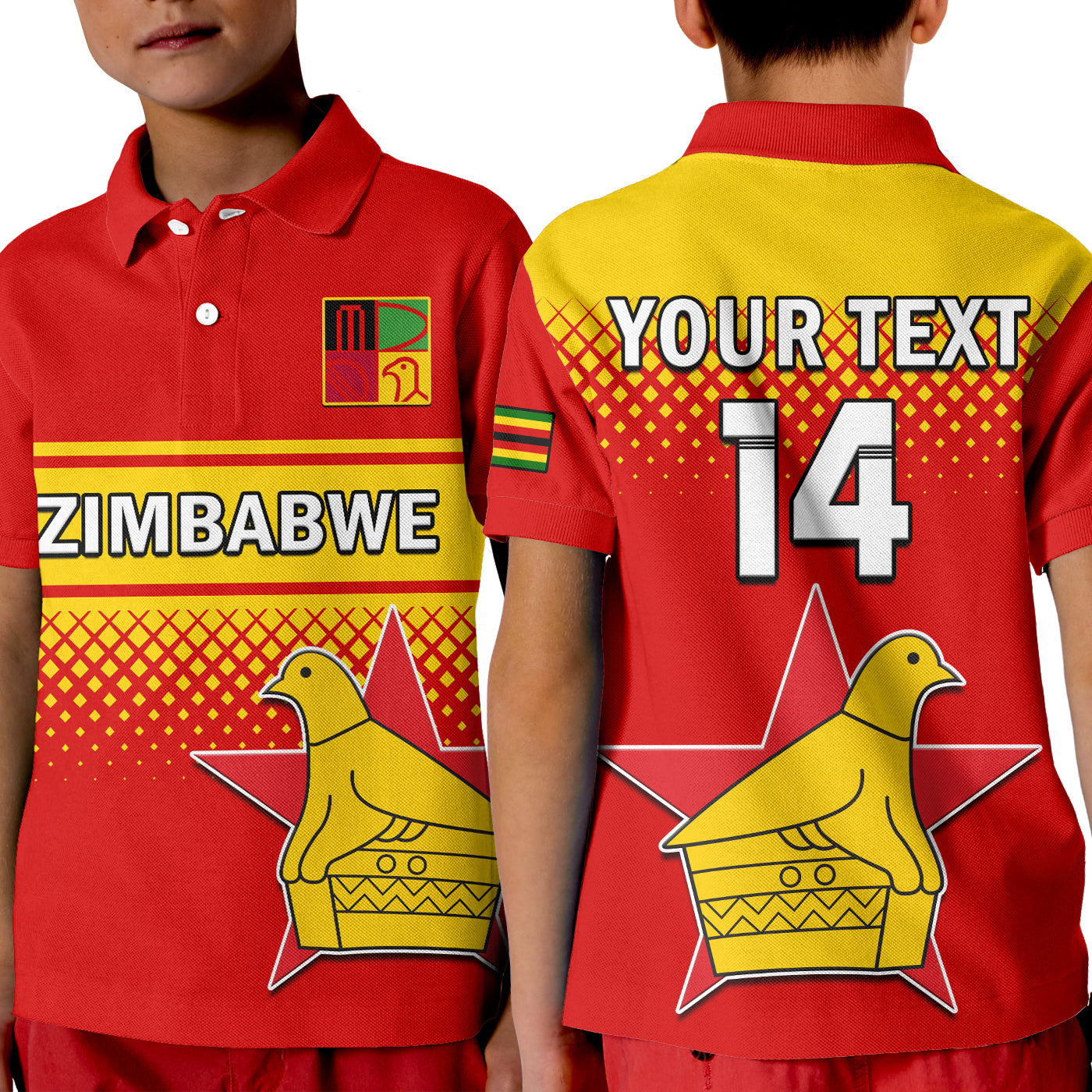 (Custom Text And Number) Zimbabwe Cricket Polo Shirt The Chevrons ODI Style LT14