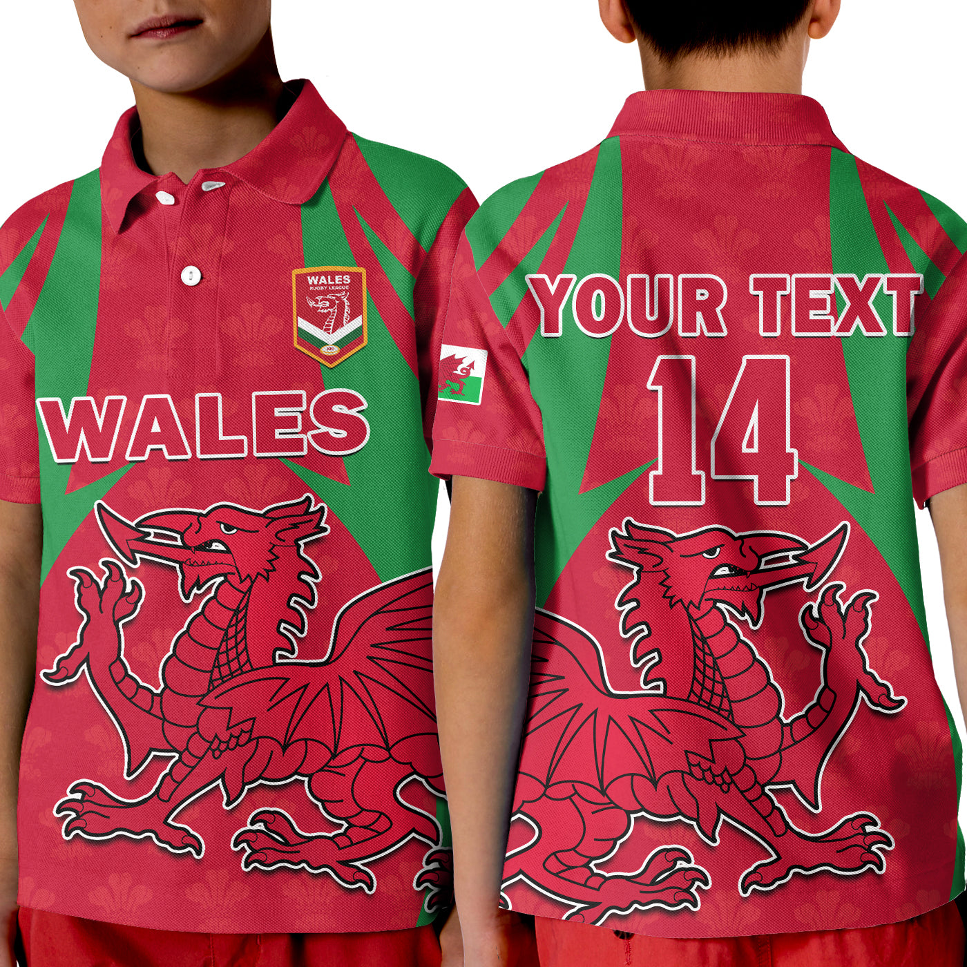 (Custom Text And Number) Wales Rugby Polo Shirt The Dragons National Team Come On Cymru LT14