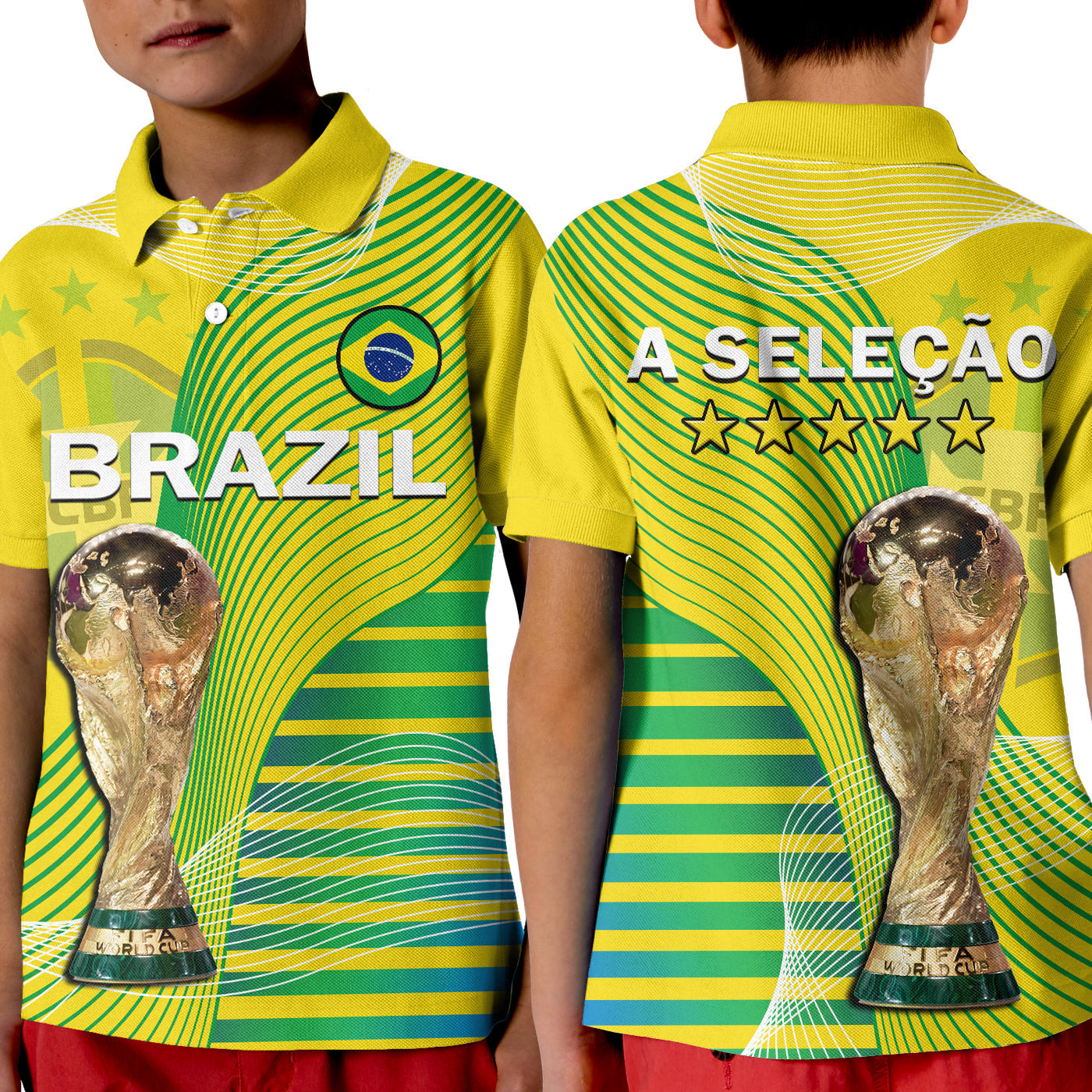 (Custom Text And Number) Brazil Football Polo Shirt Canarinha Champions WC 2022 LT14