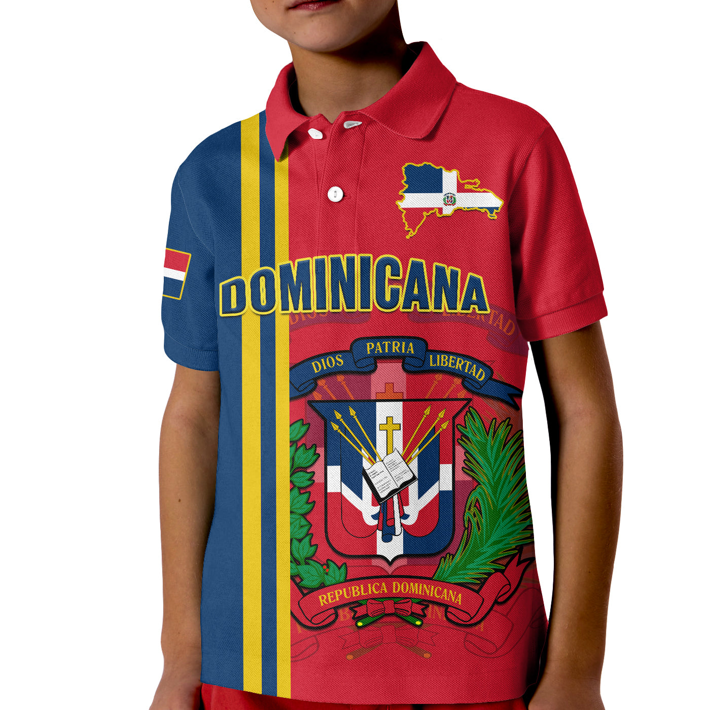 Custom Dominican Republic Polo Shirt Happy 179 Years Of Independence LT14