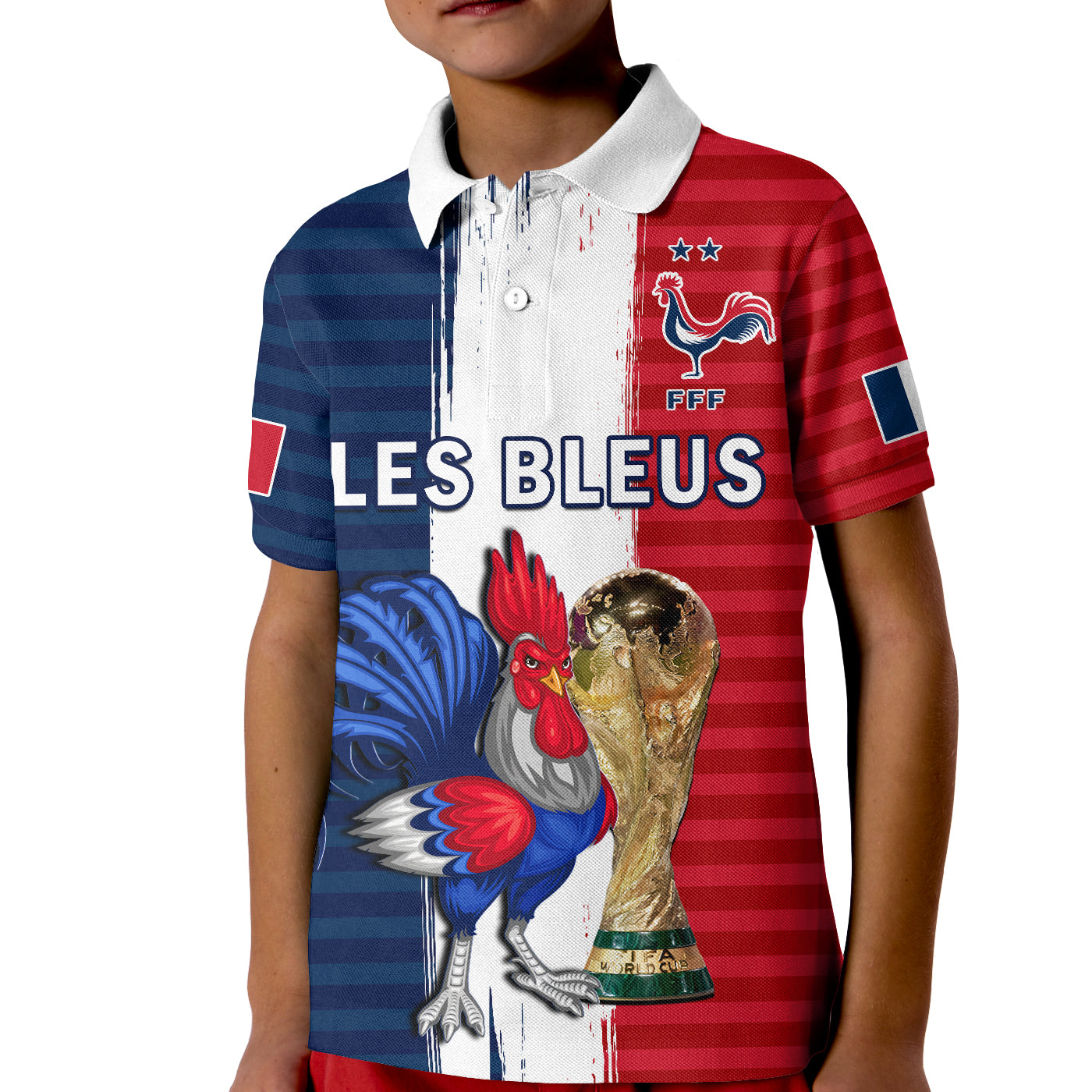 (Custom Text And Number) France Football Polo Shirt Les Bleus Champions Football 2022 LT14