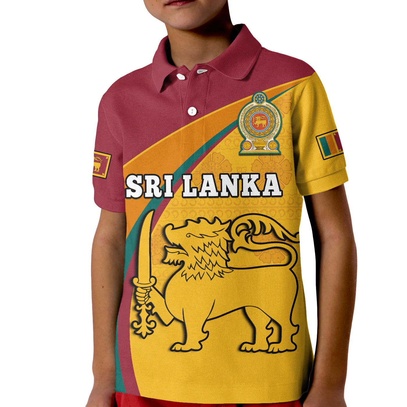 Custom Sri Lanka Polo Shirt Sri Lankan Pattern Happy 75 Years Of Independence LT14