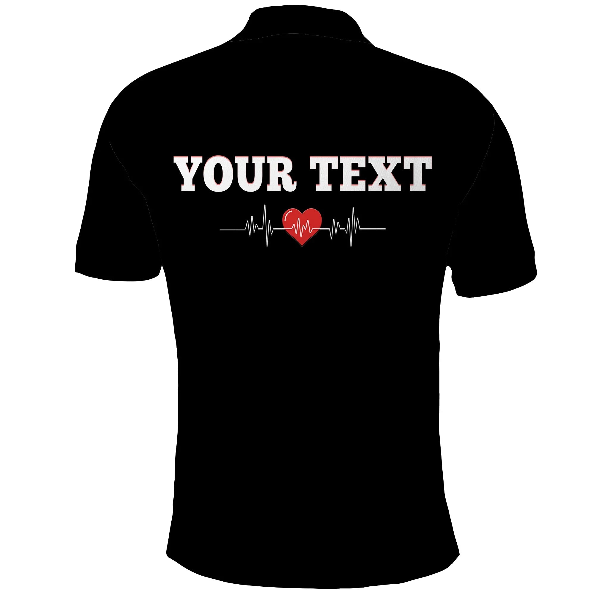 Custom American Valentines Day Polo Shirt Black My Heart Only Beats For Him LT14