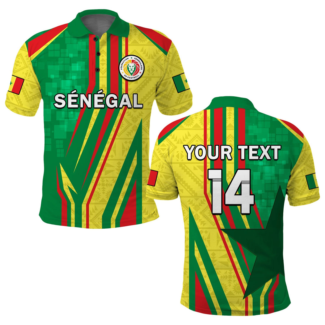 (Custom Text And Number) Senegal Football Polo Shirt Allez Les Lions Sporty Style LT14