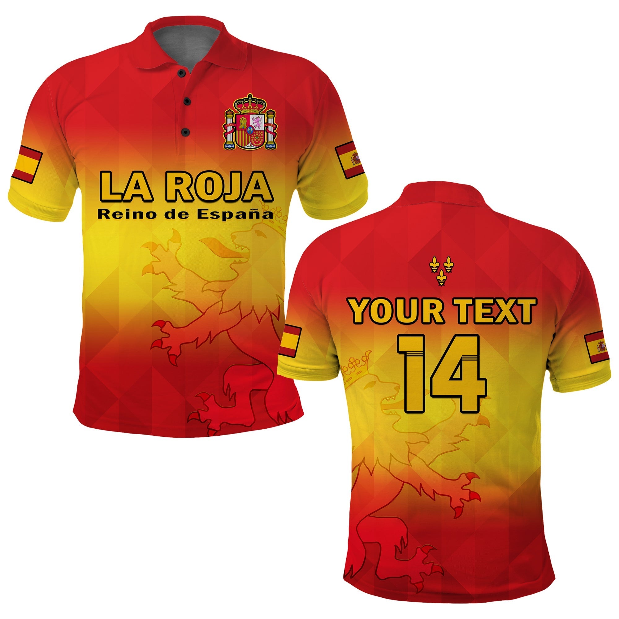 (Custom Text And Number) Spain Football Polo Shirt La Roja Football 2022 LT14