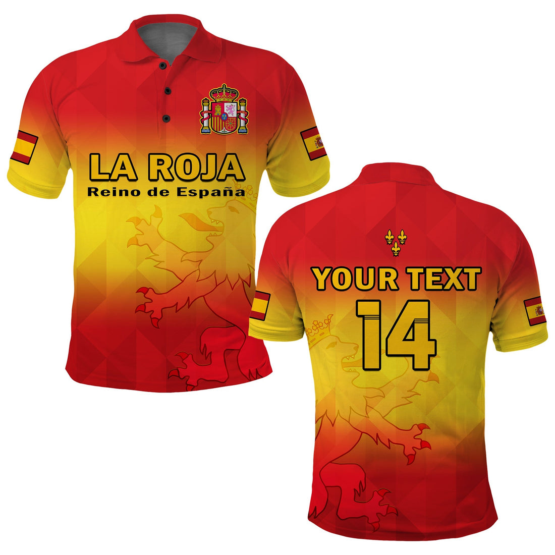 (Custom Text And Number) Spain Football Polo Shirt La Roja Football 2022 LT14