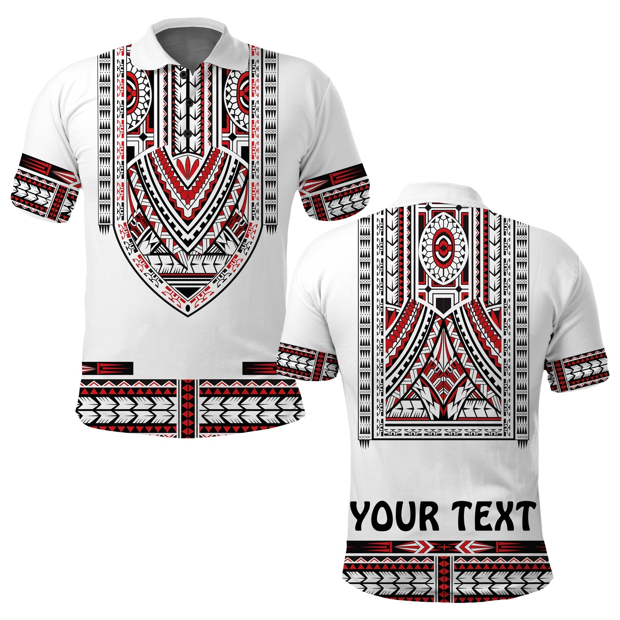 Custom Polynesian Polo Shirt Dashiki With Polynesian Tattoo Royal Version LT14