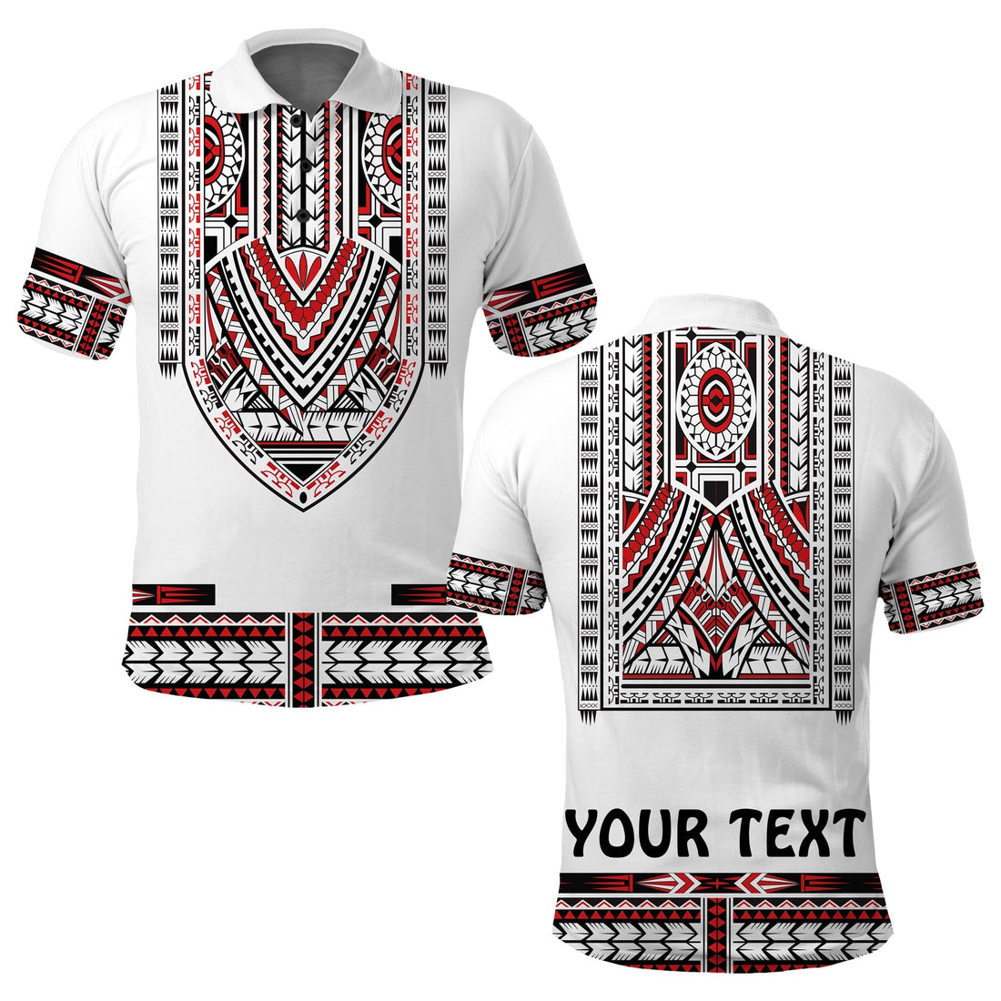 Custom Polynesian Polo Shirt Dashiki With Polynesian Tattoo Royal Version LT14
