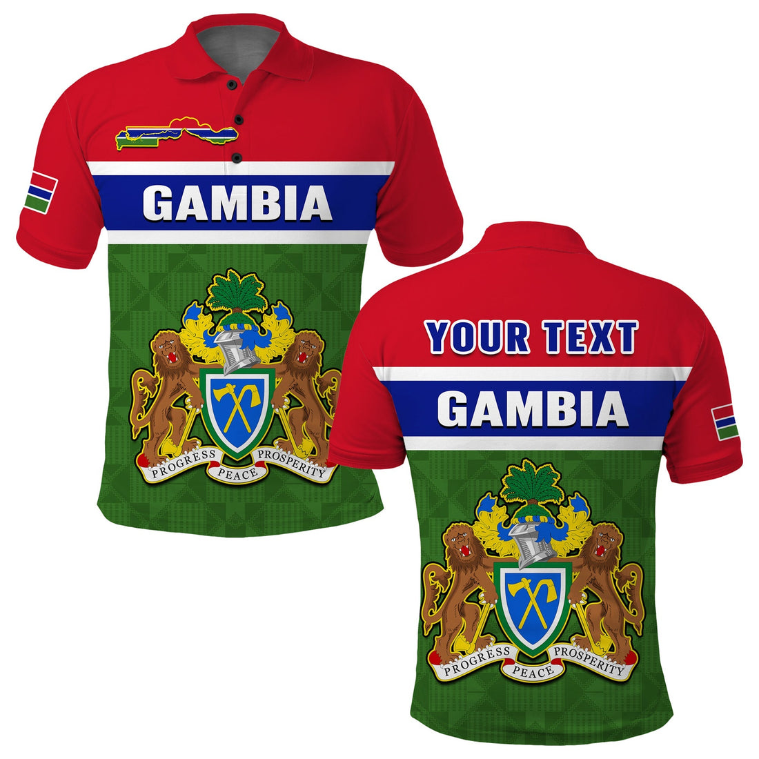 Custom Gambia Polo Shirt Happy 58th Independence Anniversary Flag Style LT14