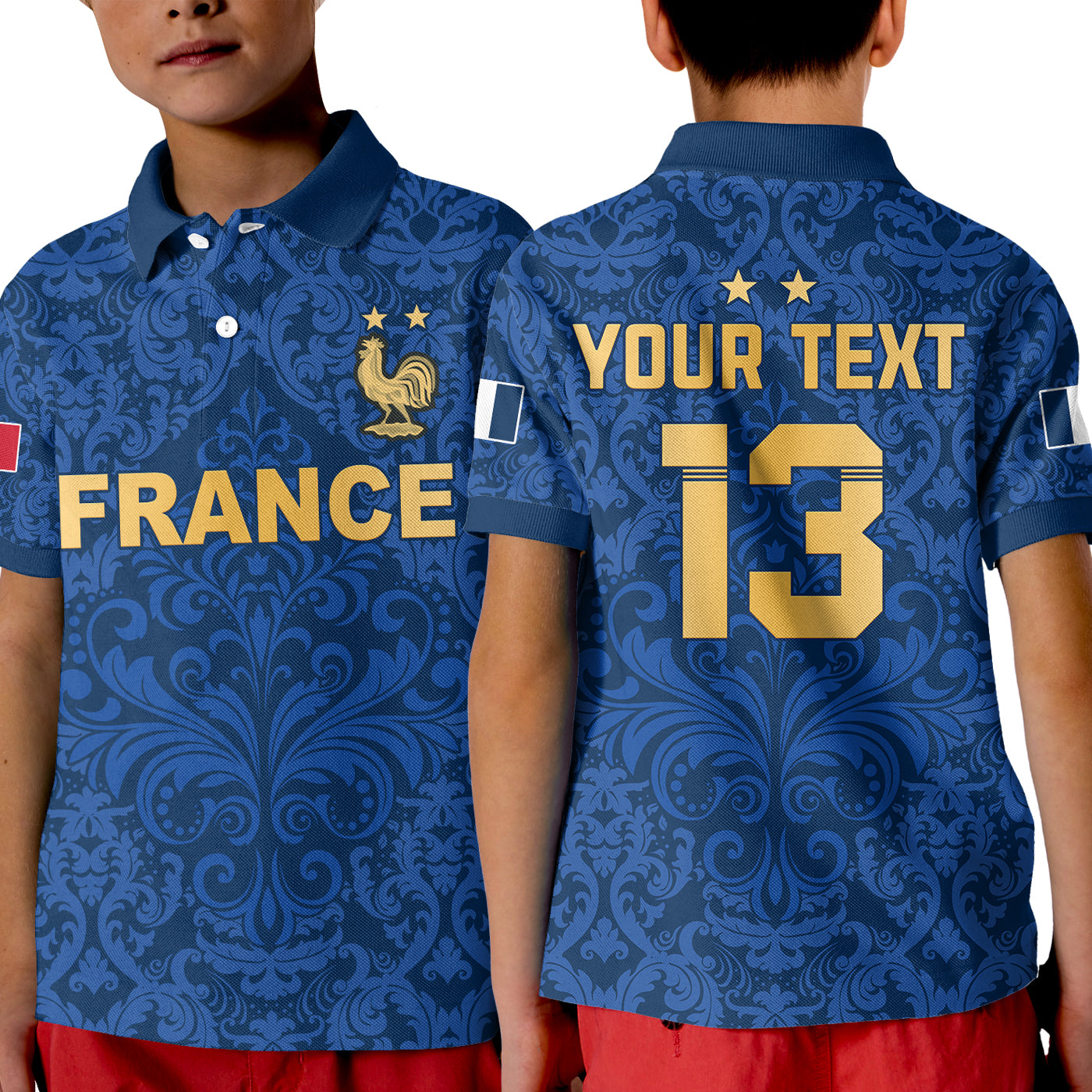 (Custom Text and Number) France Football Polo Shirt Elegant Lily World Cup Les Bleus Le Champion LT13