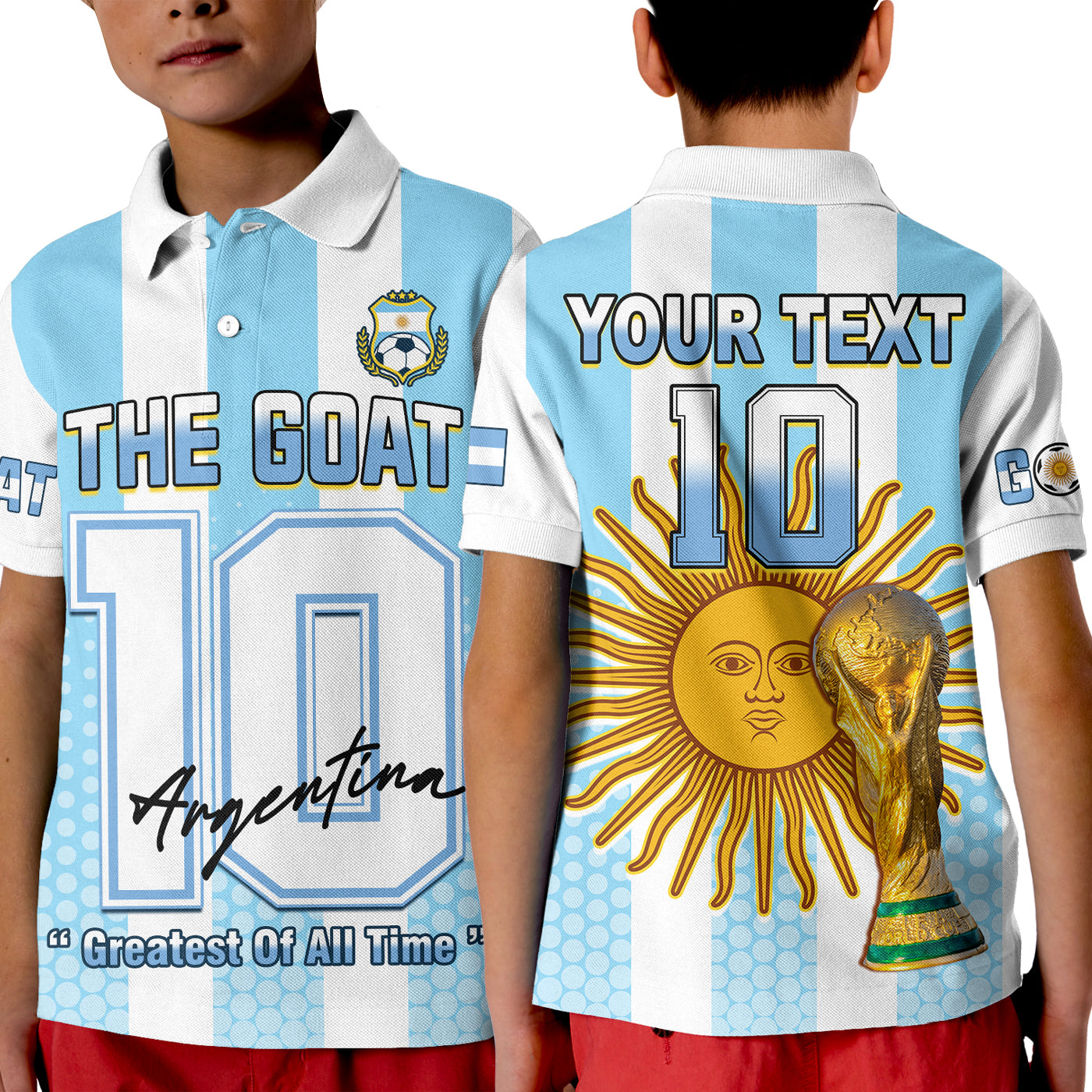 (Custom Text and Number) Argentina Football Polo Shirt Vamos La Albiceleste Soccer World Cup GOAT 2022 LT13