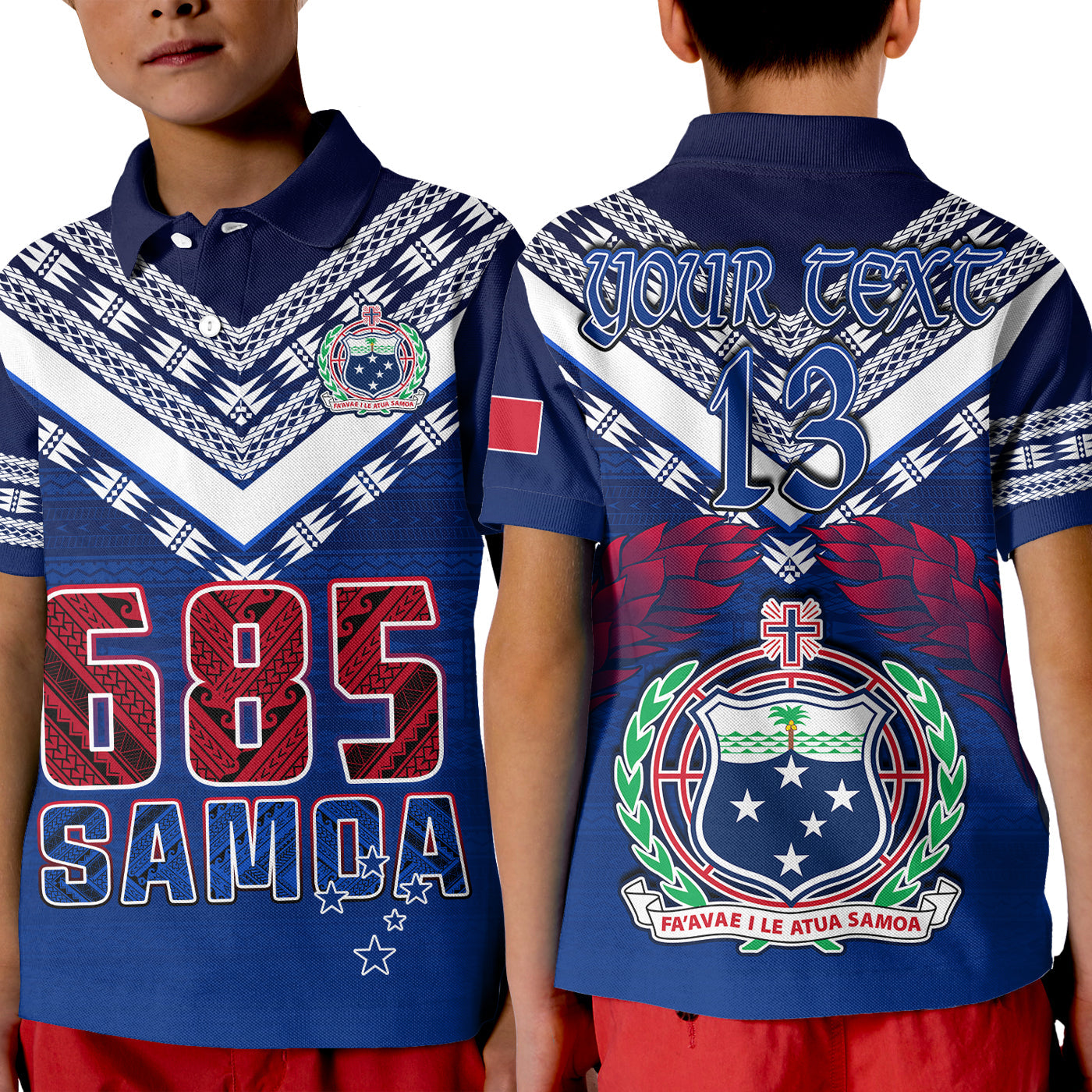 (Custom Personalise Text and Number) Samoa 685 Polo Shirt Uso Aso Uma Toa Samoa Rugby History Made LT13