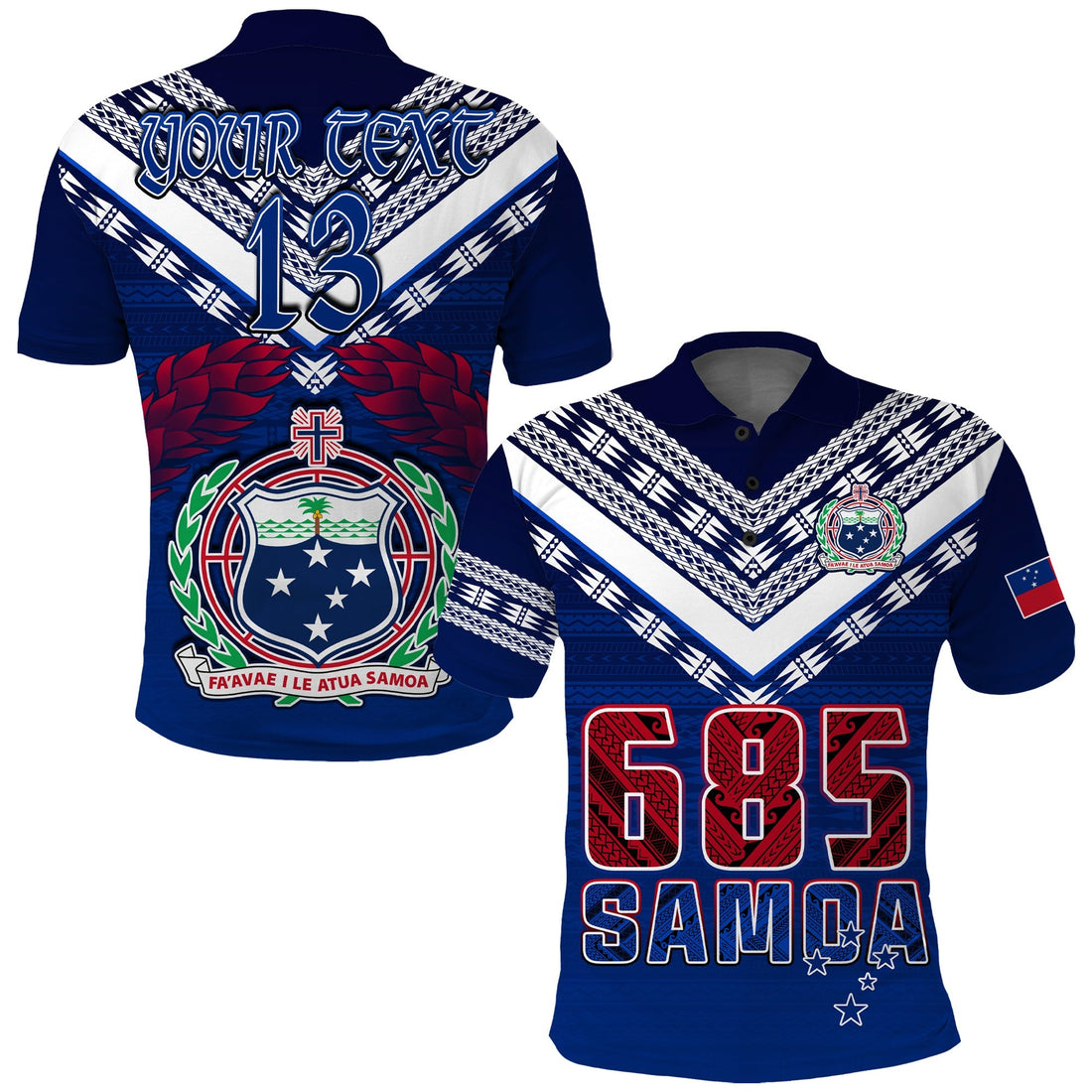 (Custom Personalise Text and Number) Samoa 685 Polo Shirt Uso Aso Uma Toa Samoa Rugby History Made LT13