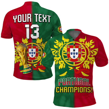 (Custom Text and Number) Portugal Football Polo Shirt Campeao Football 2022 Tie Dye Special LT13