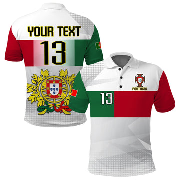 (Custom Text and Number) Portugal Football Polo Shirt Campeao Football 2022 White Sporty LT13