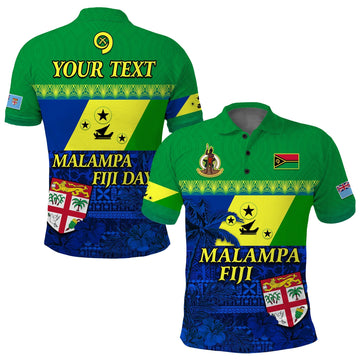Custom Malampa Fiji Day Polo Shirt Vanuatu Polynesia mix Flowers LT13