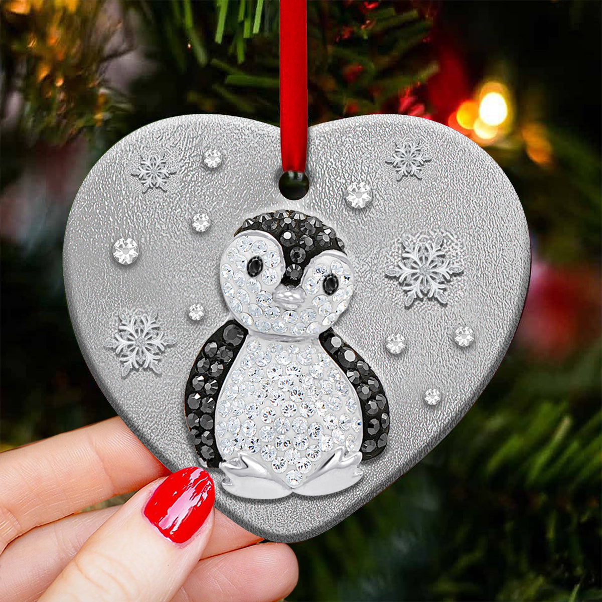 Penguin Advice From A Penguin Heart Ornament