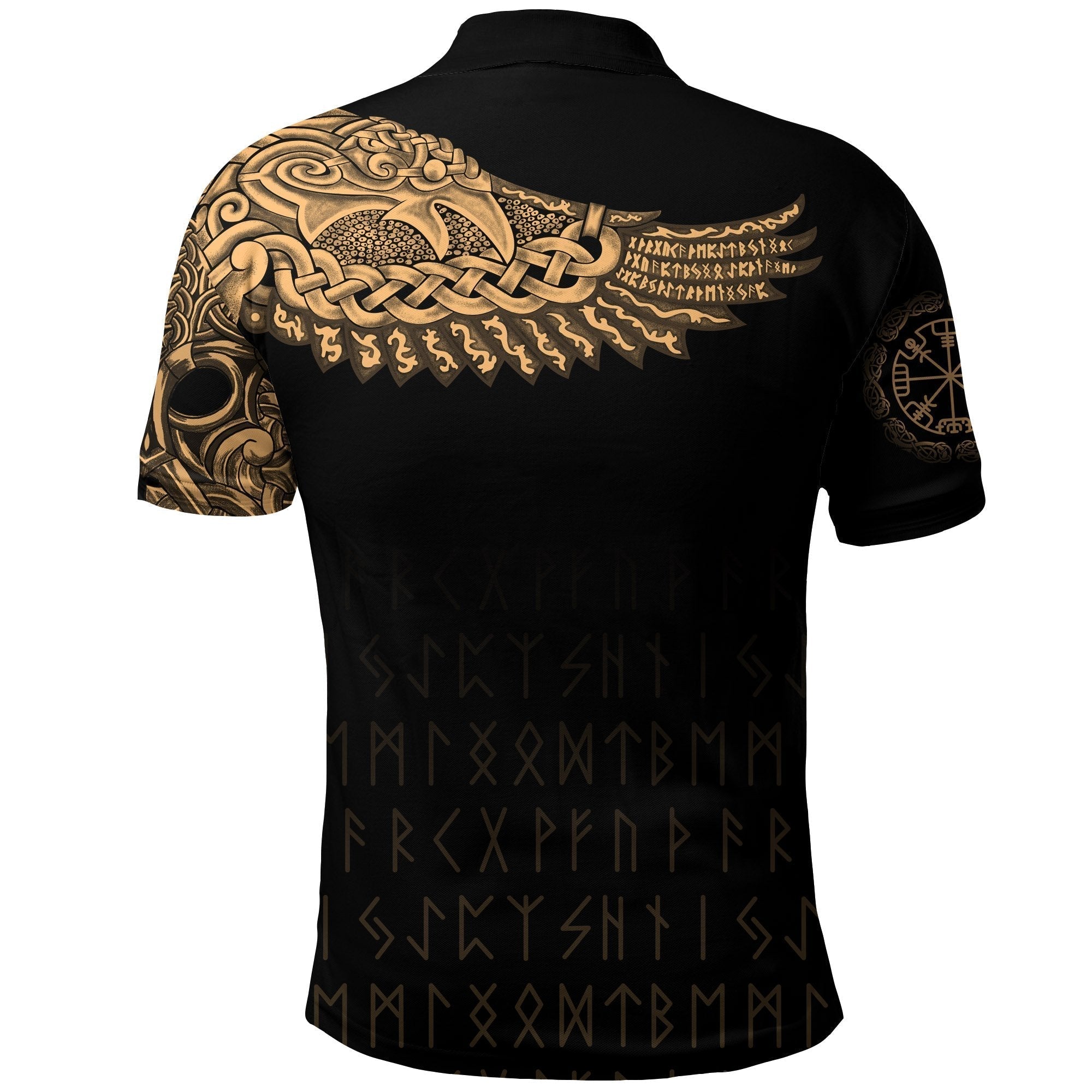 Viking Polo Shirt The Raven Of Odin Tattoo Style RLT12