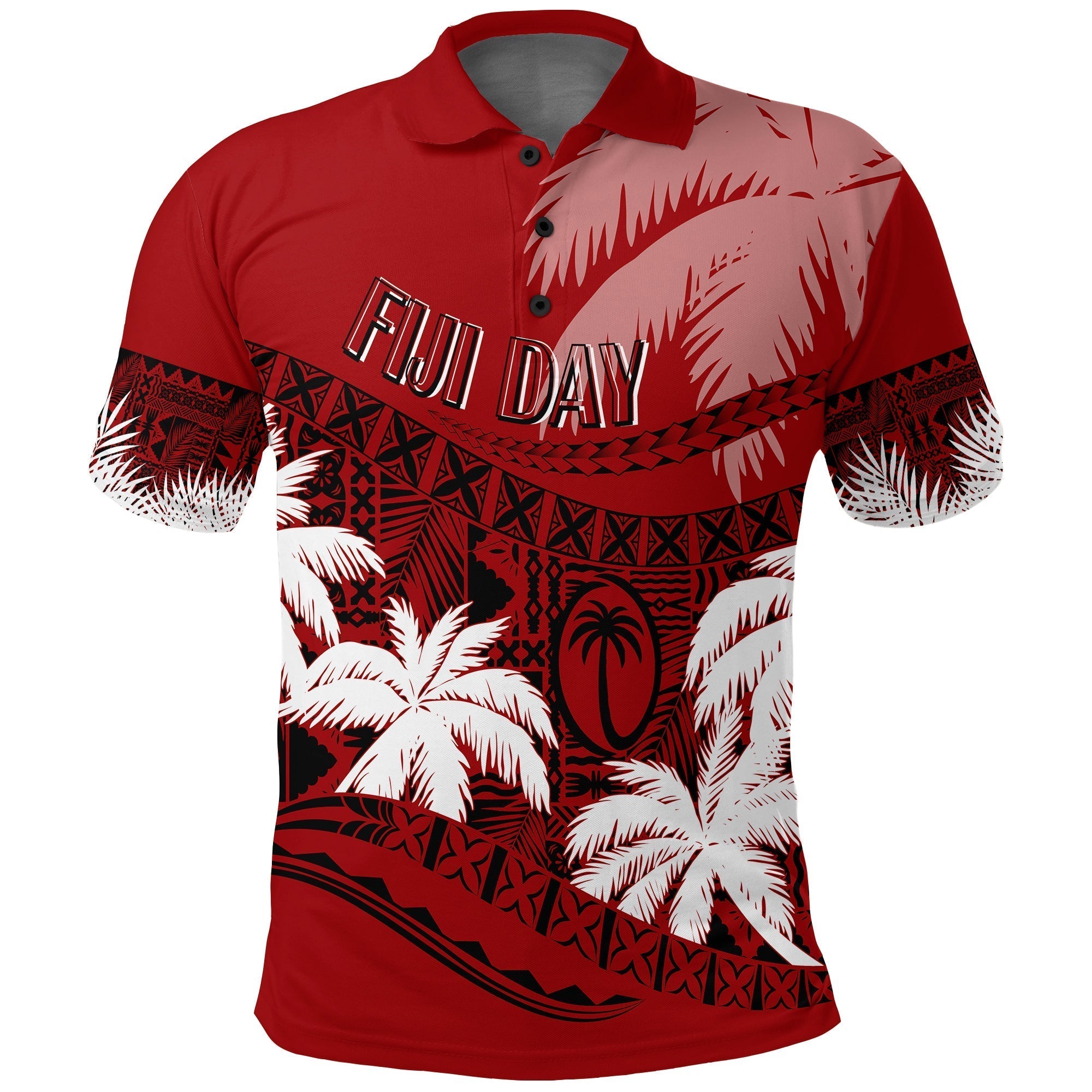 Custom Fiji Day Polo Shirt Flying Fijians Masi Kesa Style Red LT7