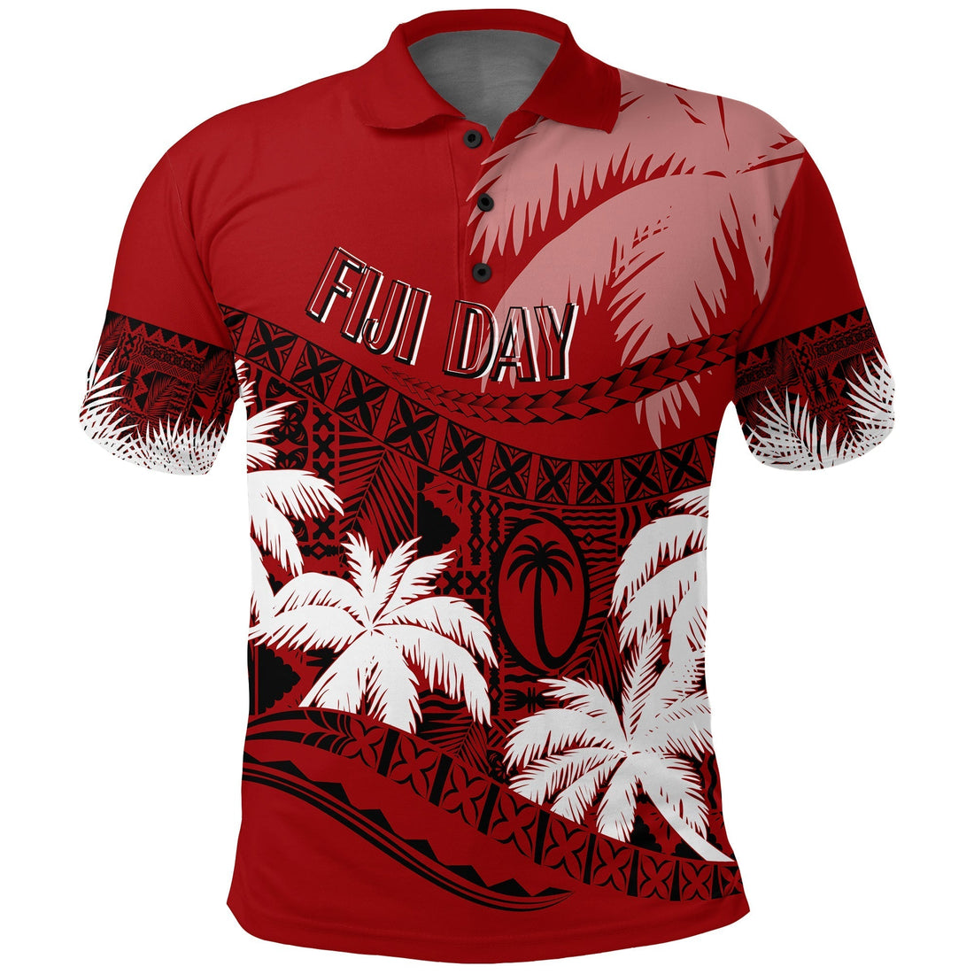 Custom Fiji Day Polo Shirt Flying Fijians Masi Kesa Style Red LT7