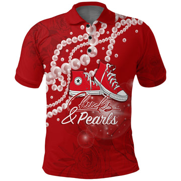 Womxns History Month Polo Shirt Chucks and Pearls Change The World LT7