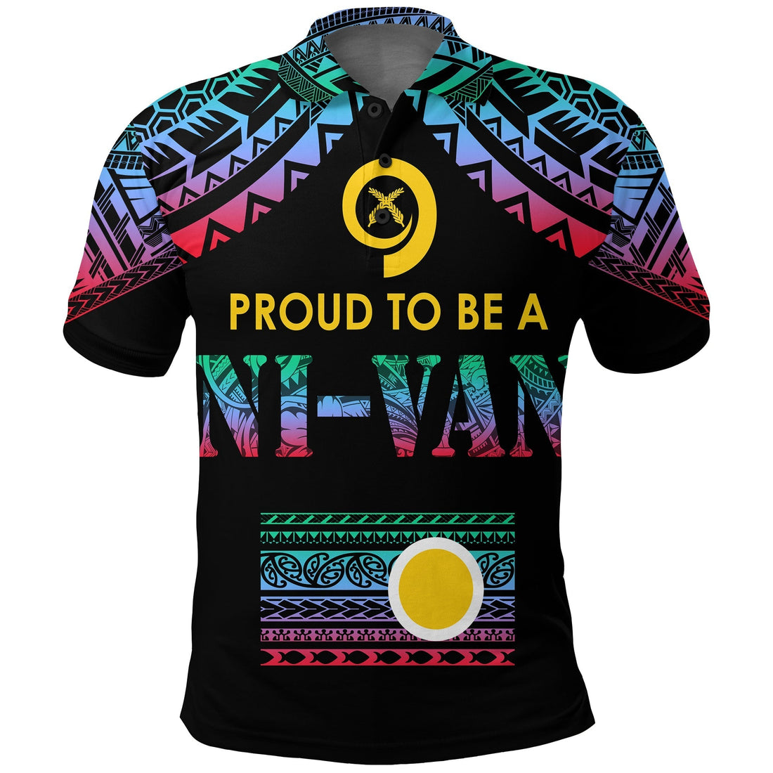Vanuatu Proud To Be A Ni Van Polynesian Pattern Polo Shirt Shefa Province LT7