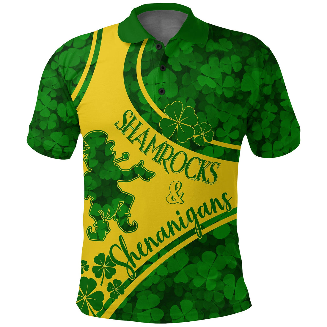 Saint Patrick Day Polo Shirt Shamrocks And Shenanigans Gold Style LT7