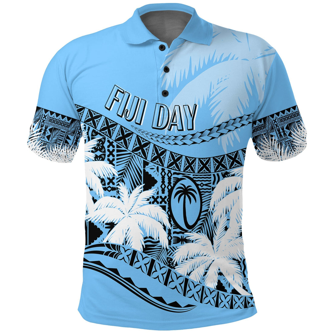 Custom Fiji Day Polo Shirt Flying Fijians Masi Kesa Style Turquoise LT7