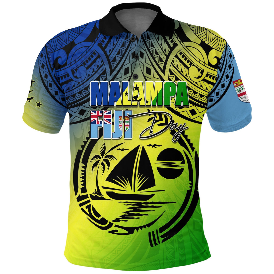 Malampa Fiji Day Polo Shirt Flags Mix Style LT7