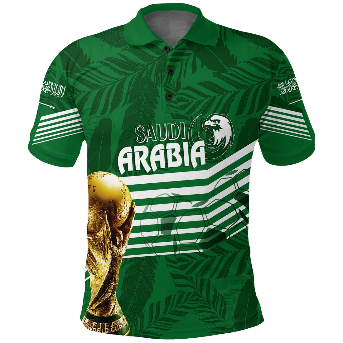 Custom Saudi Arabia Polo Shirt Football 2022 Green Falcons LT7