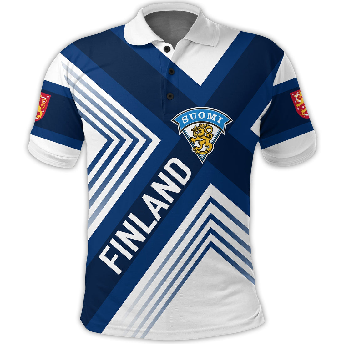 Custom Finland Ice Hockey World Championships Suomi Polo Shirt White Version LT7