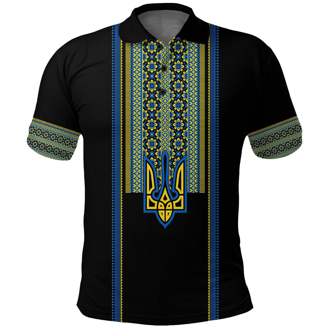 Ukraine Folk Patterns Polo Shirt Unity Day LT7