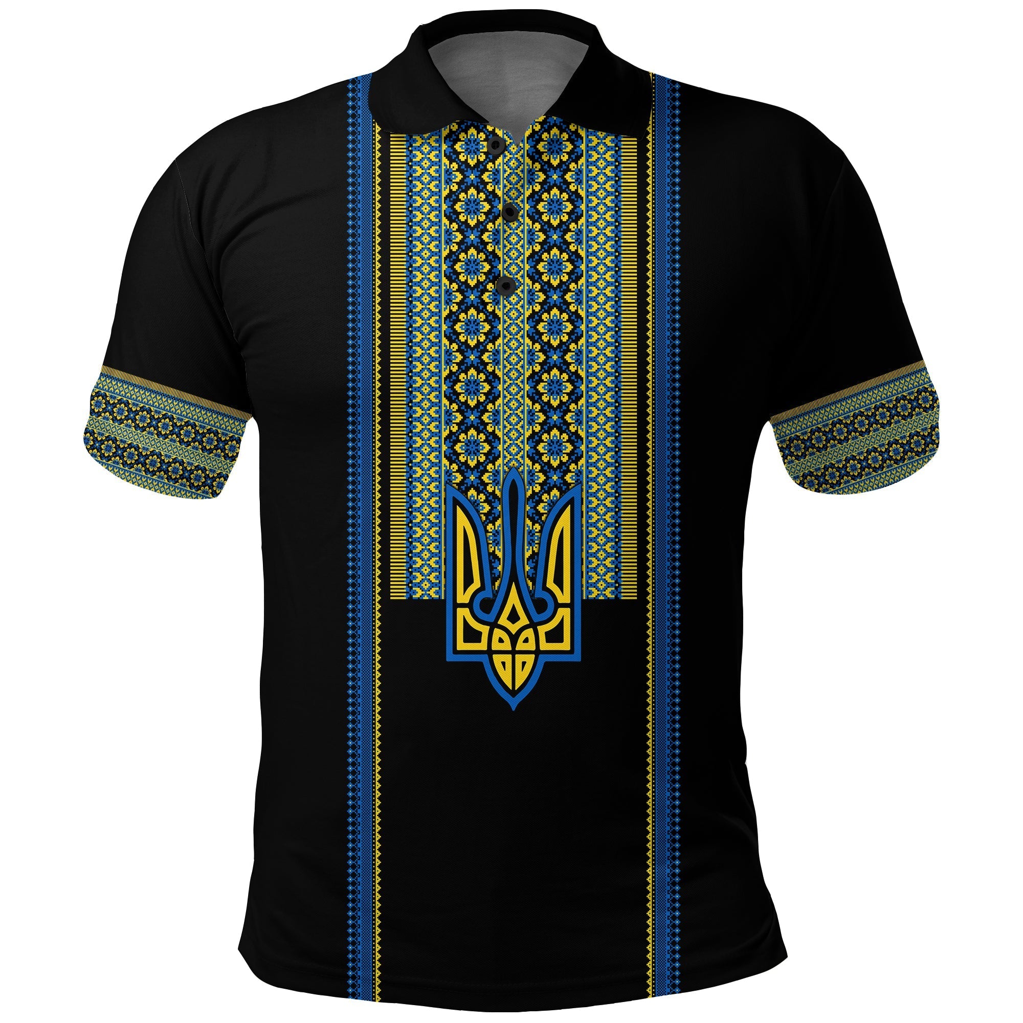 Ukraine Folk Patterns Polo Shirt Unity Day LT7