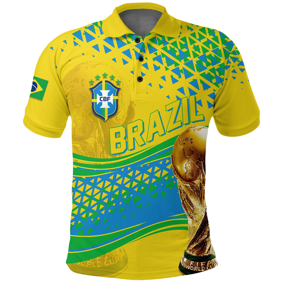 Custom Brazil Polo Shirt Football 2022 Champions LT7