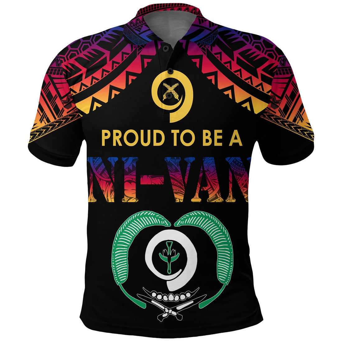 Vanuatu Proud To Be A Ni Van Polynesian Pattern Polo Shirt Torba Province LT7