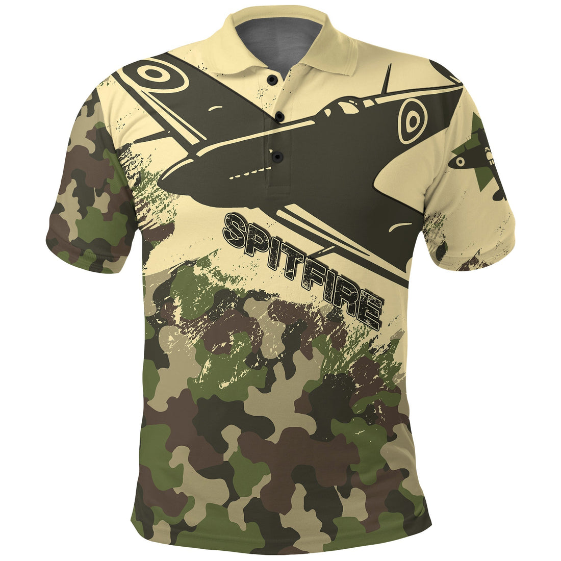 Submarine Spitfire Camouflage Polo Shirt Reach For The Sky LT7