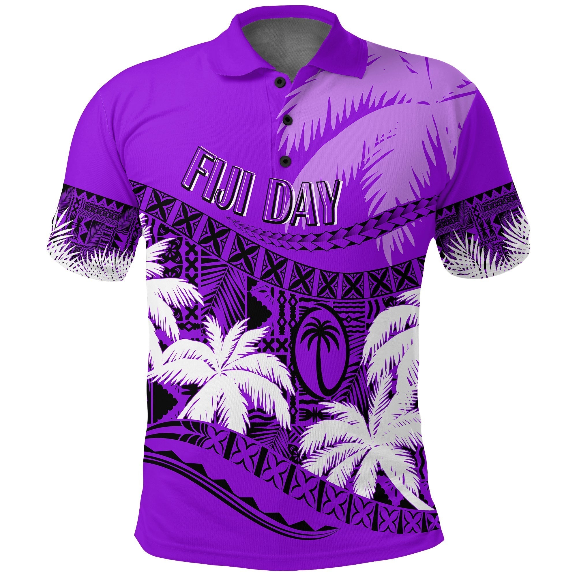 Custom Fiji Day Polo Shirt Flying Fijians Masi Kesa Style Violet LT7