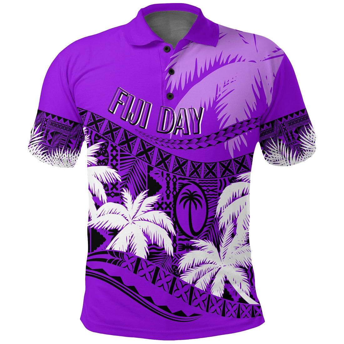 Custom Fiji Day Polo Shirt Flying Fijians Masi Kesa Style Violet LT7