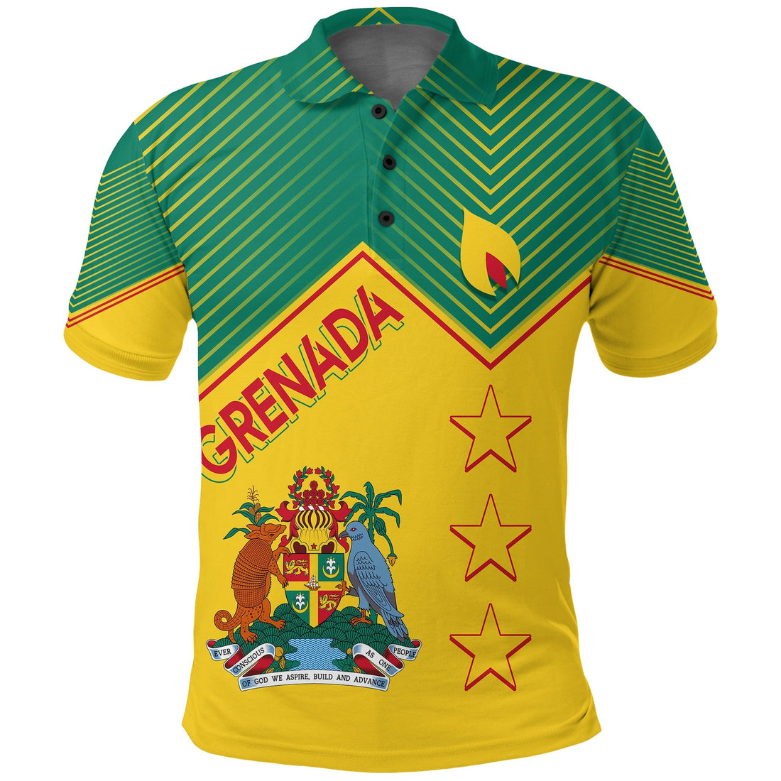 Grenada Polo Shirt Independence Day Geometric Style LT7