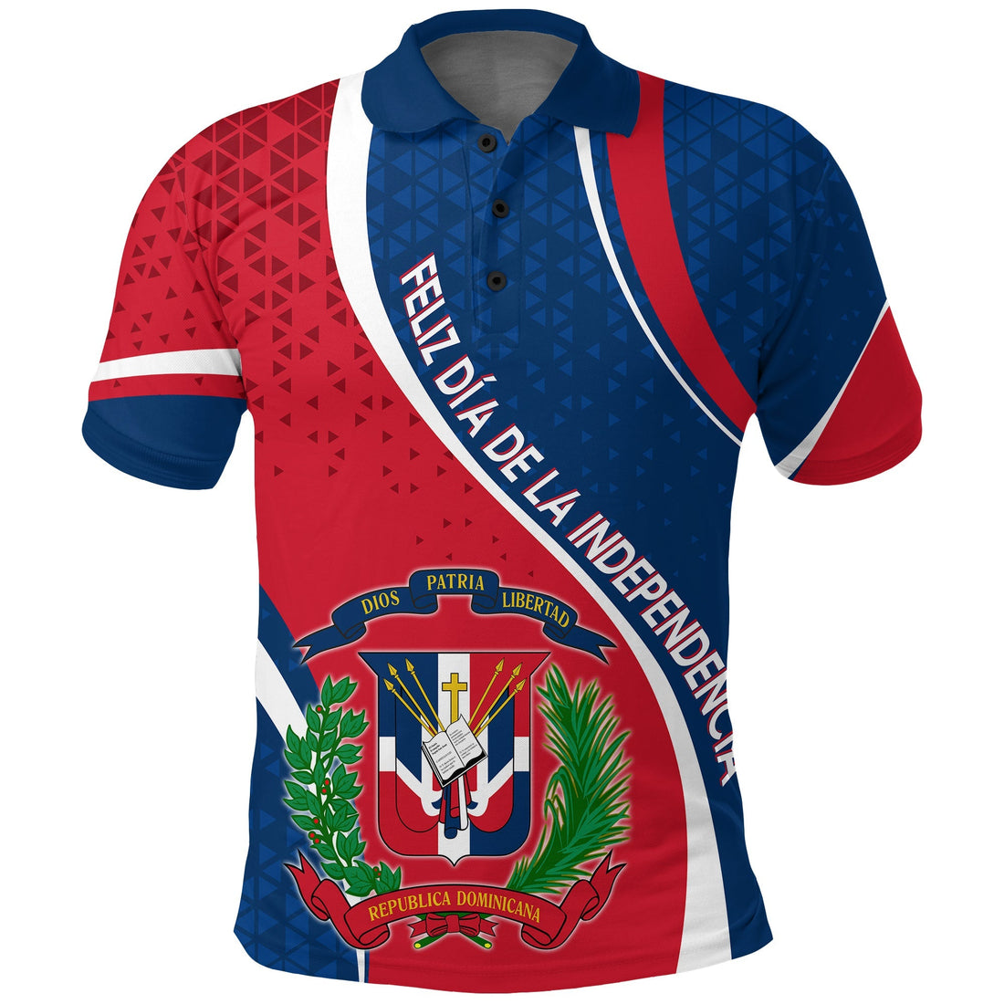 Dominican Republic Polo Shirt Independence Day Curve Style LT7