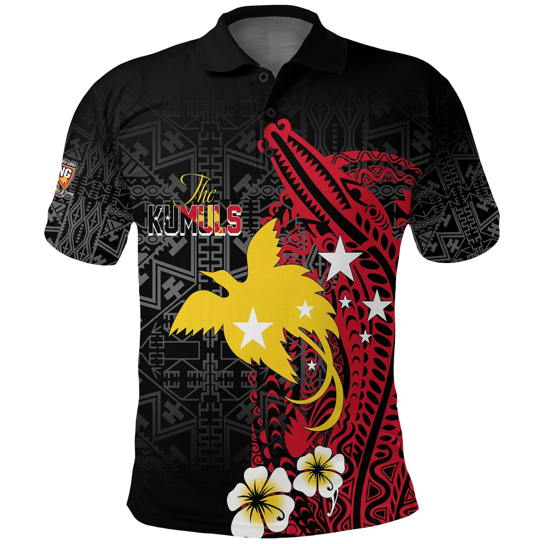 Papua New Guinea Independence Polo Shirt PNG Kumuls Tribal Crocodile LT7
