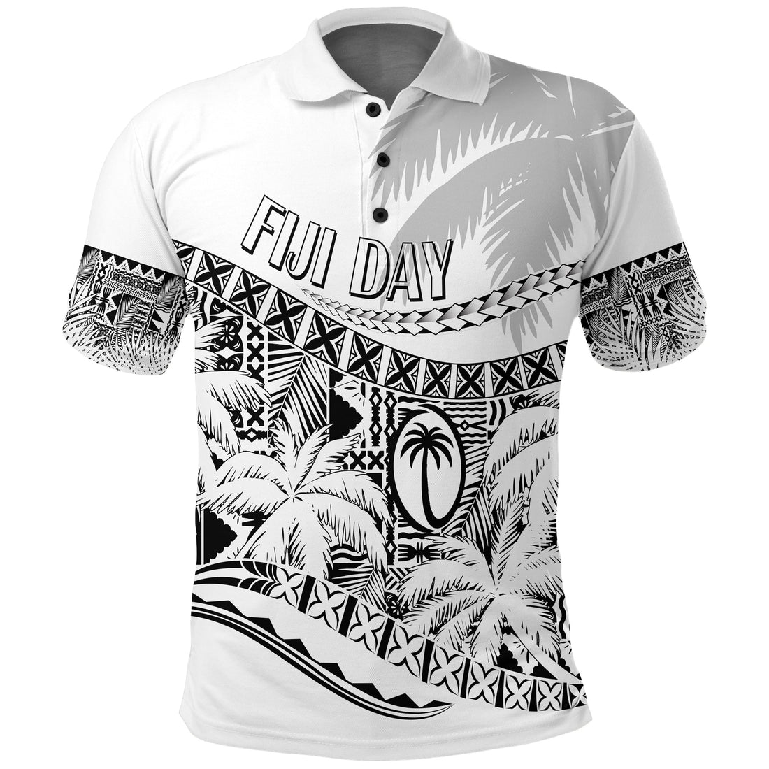 Custom Fiji Day Polo Shirt Flying Fijians Masi Kesa Style White LT7