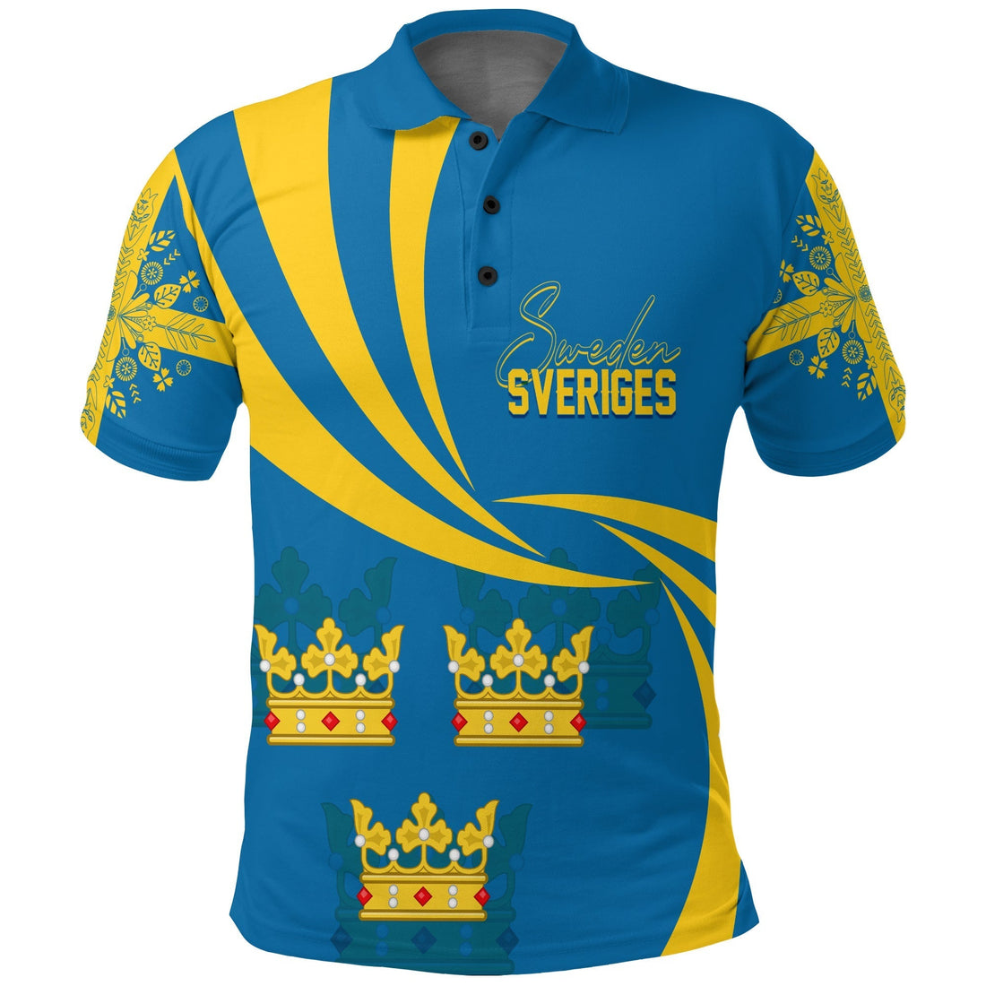 Sweden Three Crowns Custom Polo Shirt Heja Sverige LT7
