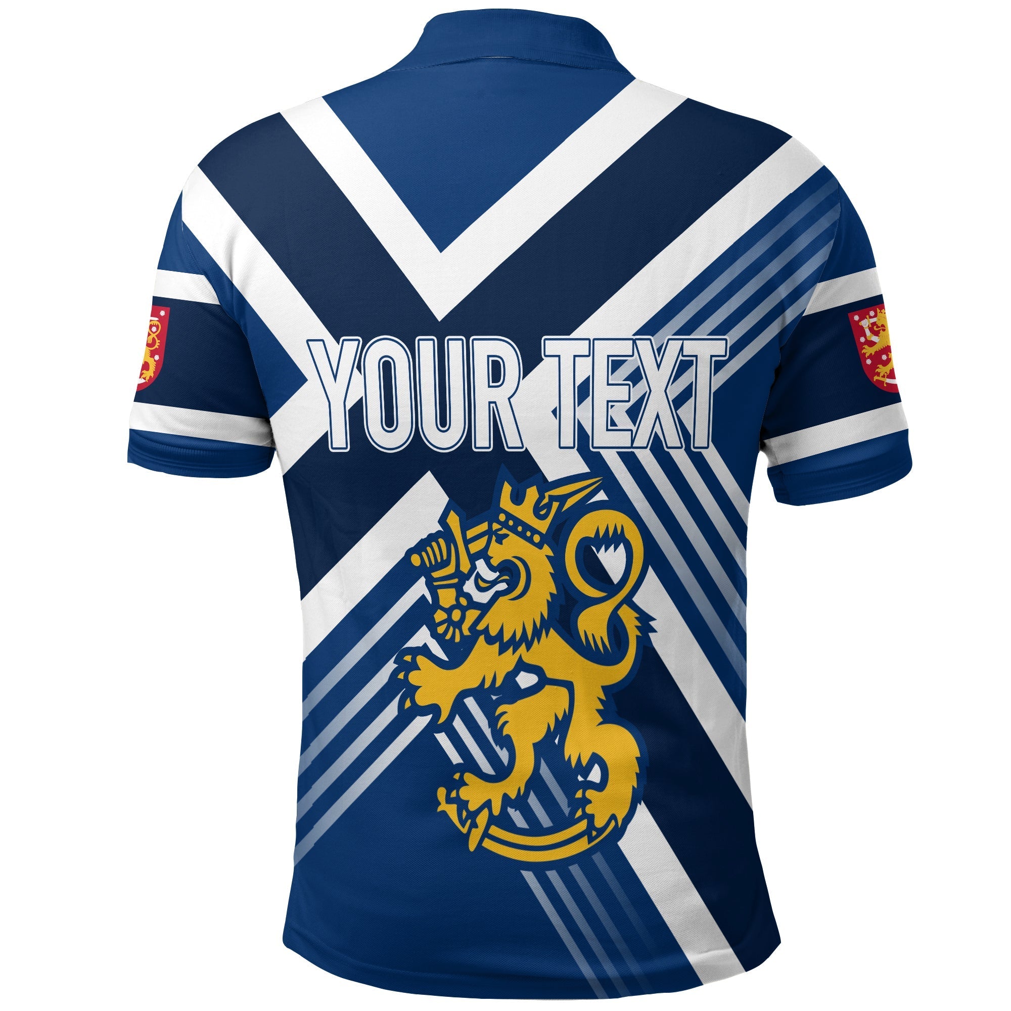 Custom Finland Ice Hockey World Championships Suomi Polo Shirt Blue Version LT7