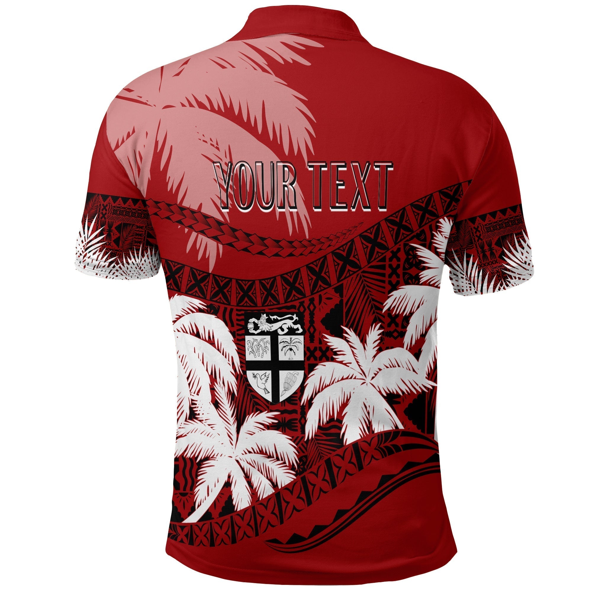 Custom Fiji Day Polo Shirt Flying Fijians Masi Kesa Style Red LT7
