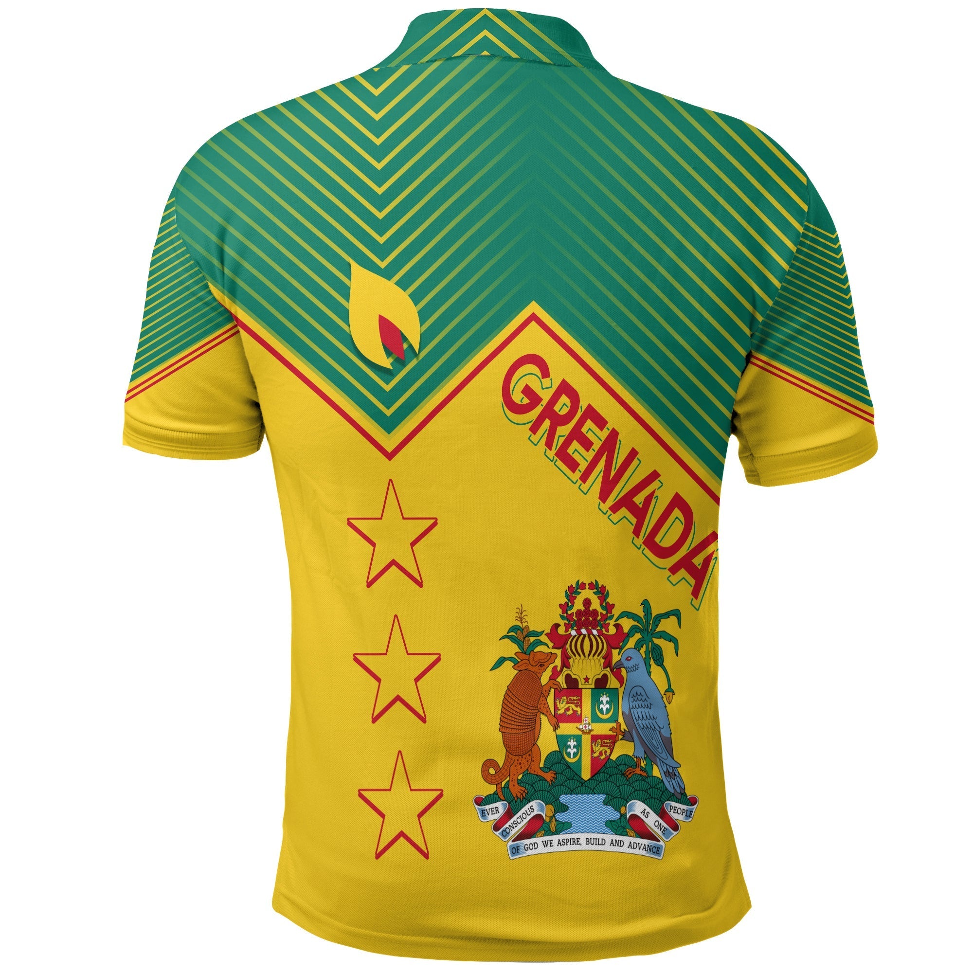Grenada Polo Shirt Independence Day Geometric Style LT7