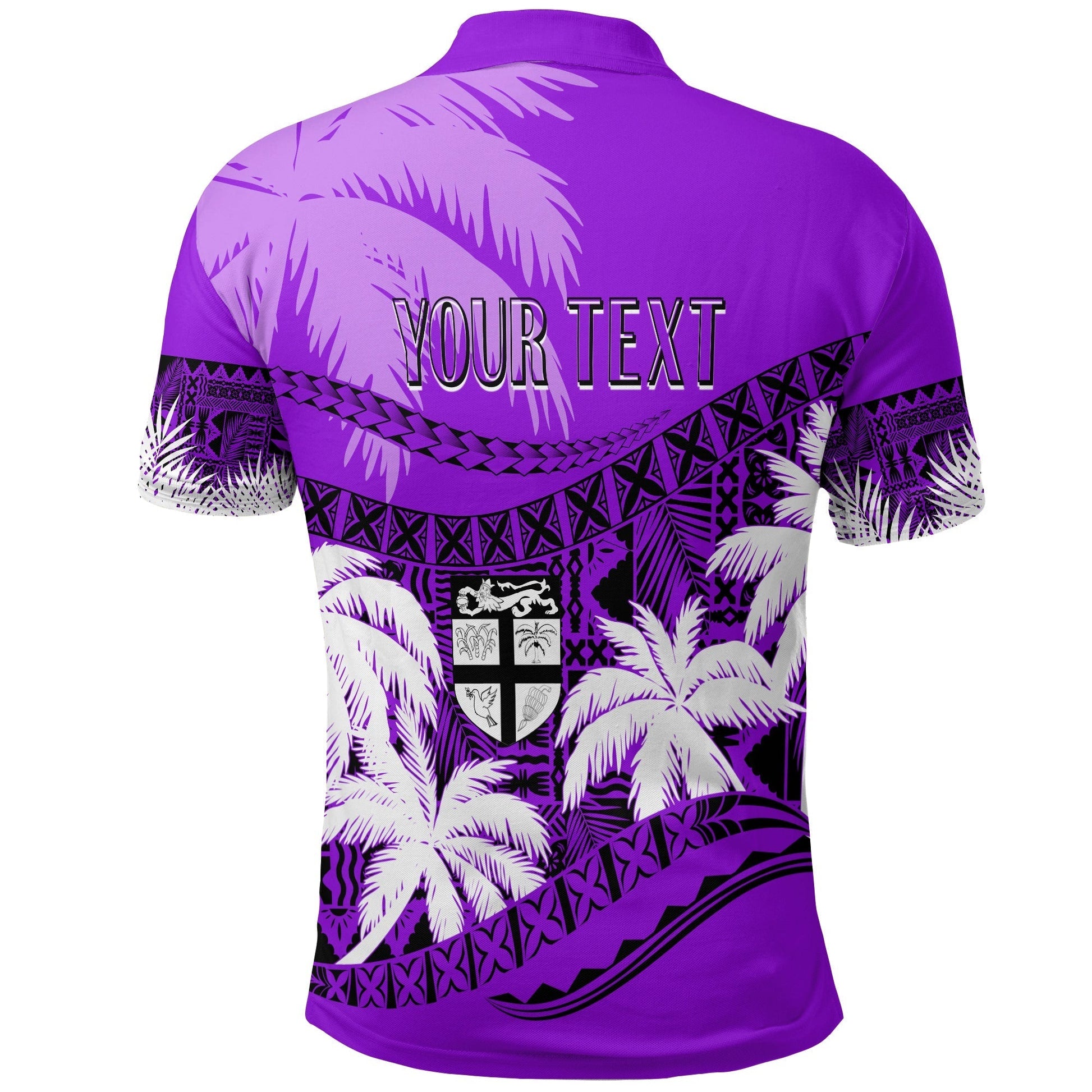 Custom Fiji Day Polo Shirt Flying Fijians Masi Kesa Style Violet LT7