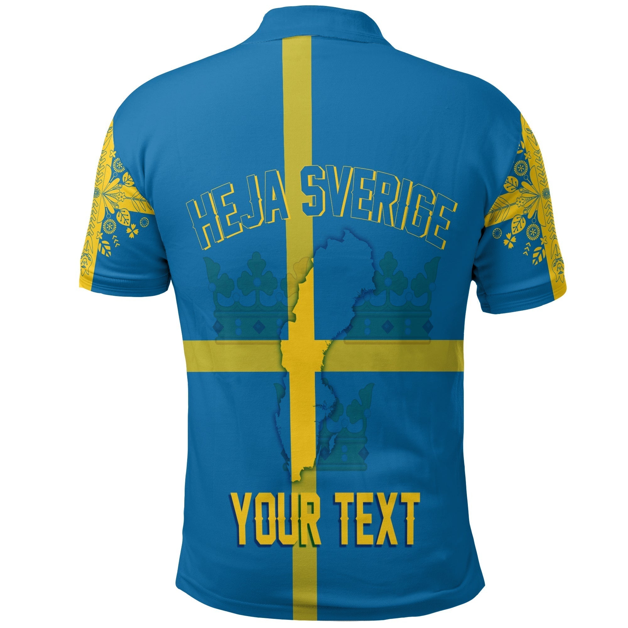 Sweden Three Crowns Custom Polo Shirt Heja Sverige LT7