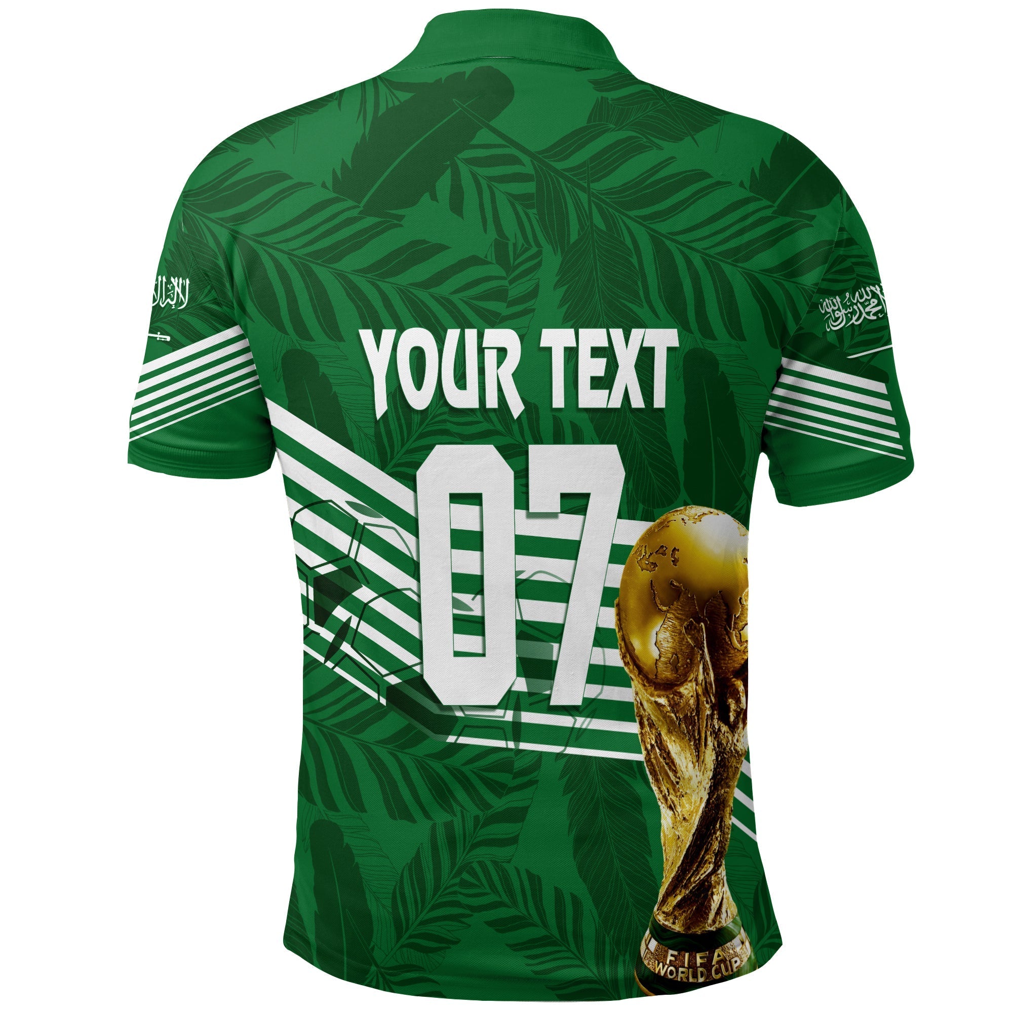 Custom Saudi Arabia Polo Shirt Football 2022 Green Falcons LT7